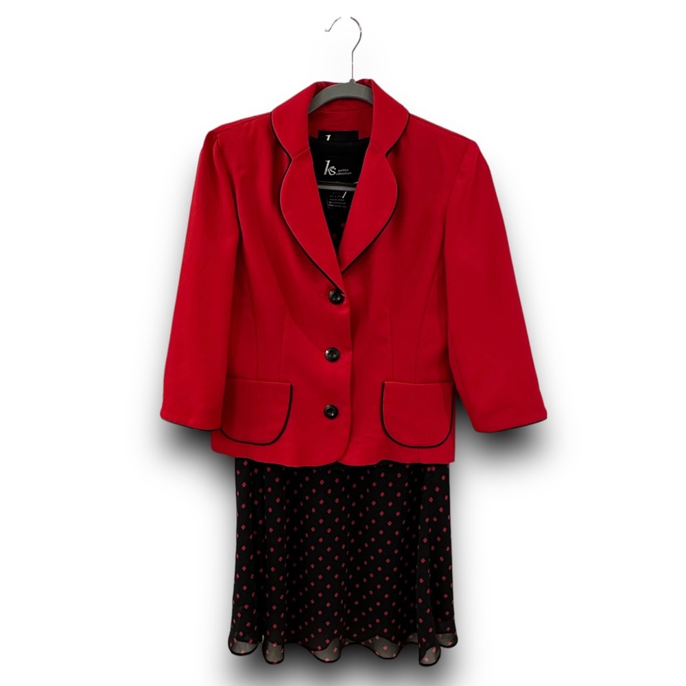 KS Petite Collection 3 Piece Suit Women’s Size 4P Matching Top Skirt Blazer